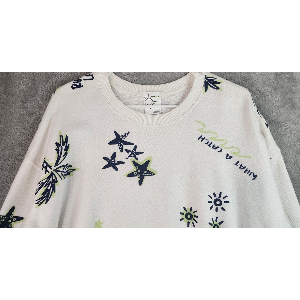 Offline by Aerie Sweatshirt Womens Small  White Graphic Print Drawstring Hem - Picture 6 of 13